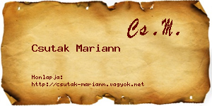 Csutak Mariann névjegykártya