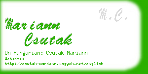 mariann csutak business card